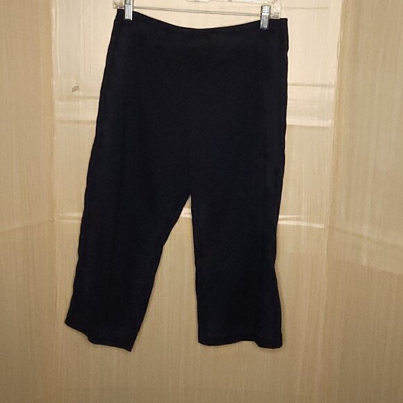 Harold's Navy Linen Blend Cropped Pants 2 - Picture 4 of 7